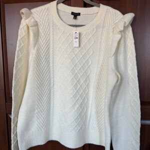 New Talbots Sweater with Ruffle Detail - Petite XL